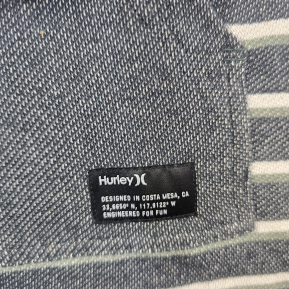 NWT Hurley Pullover Hoodie Mens Medium Striped Blue Green White New - Picture 4 of 10